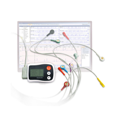 Il registratore ambulatorio bianco di Ecg con il Manica LCD/3 di sostegno 12 incanala l'iso FDA